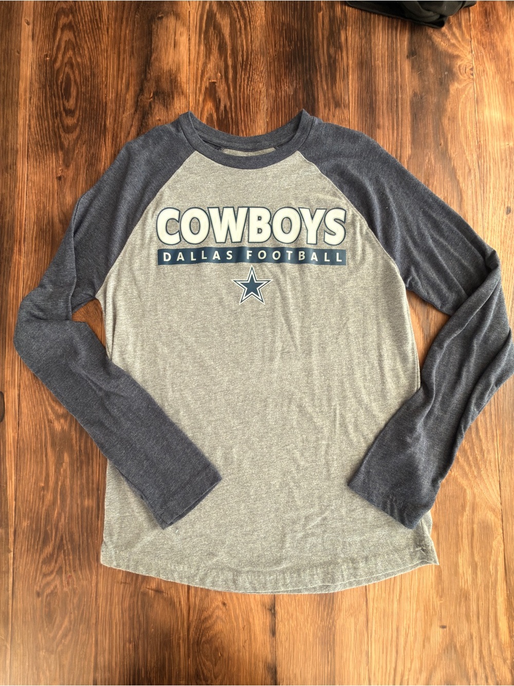 Fanatics Dallas Cowboys Long Sleeve Raglan Tee - Gray & Navy